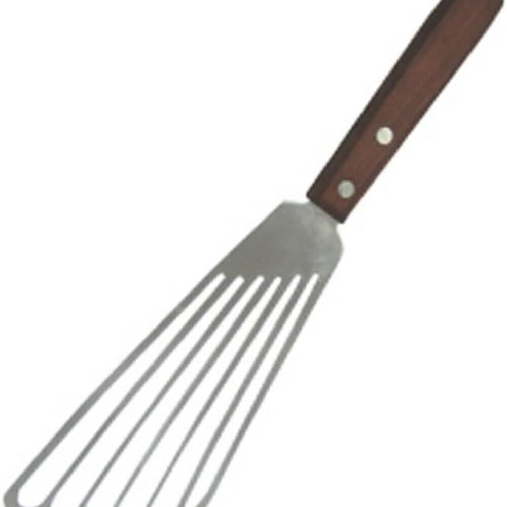 Stylish Fish Turner 6.5" Stainless Steel Grill Spatula Wood Handle